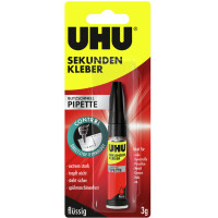 UHU Sekundenkleber blitzschnell PIPETTE, 3 g Flasche