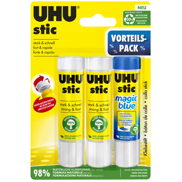 UHU Vorteilspack Klebestift stic und Klebestift stic Magic