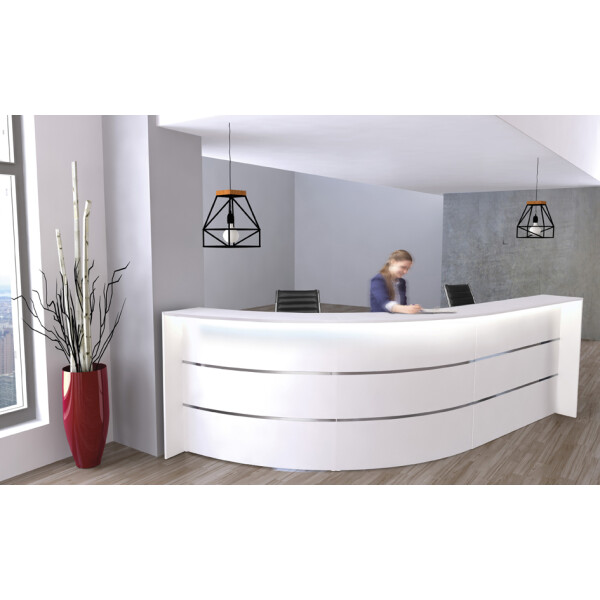 kerkmann Bogentheke BARI, (B)3.320 x (T)1.800 mm, weiß