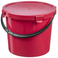 plast team Pflückeimer mit Deckel, 10 Liter, rot