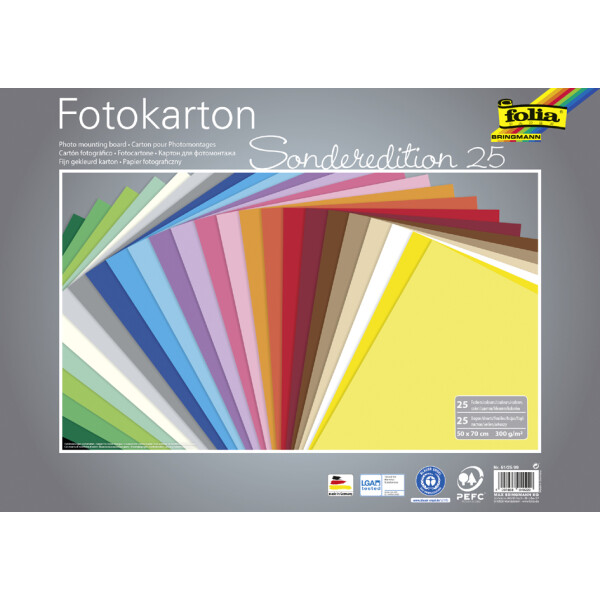 folia Fotokarton, (B)500 x (H)700 mm, 300 g qm, sortiert