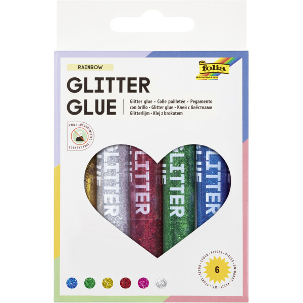 folia Glitzerkleber "Glitterglue", 9,5 ml, farbig sortiert