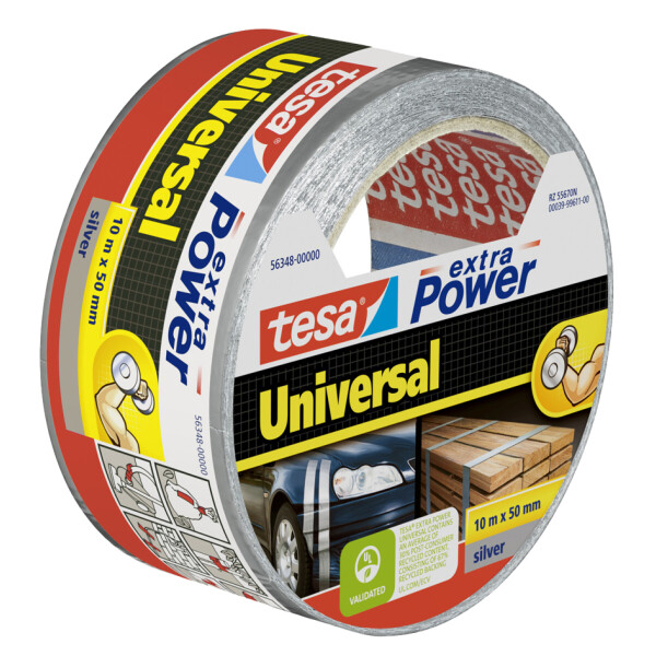 tesa Folienband extra Power Universal, 50 mm x 10 m, silber