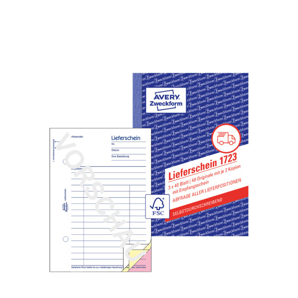 AVERY Zweckform Formularbuch "Lieferschein", SD, 4+1 GRATIS