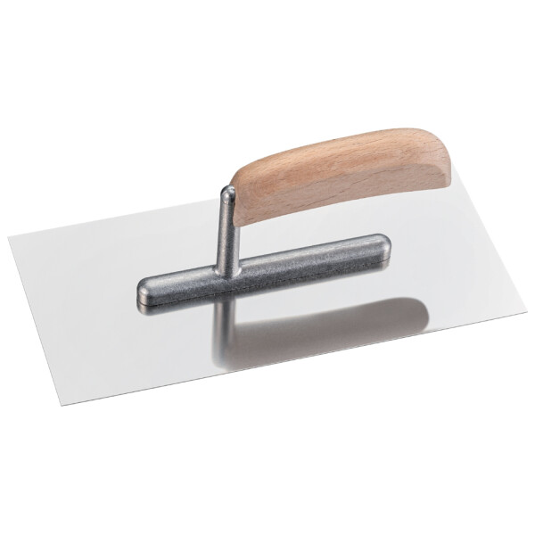 WESTEX Gl&auml;ttekelle Edelstahl, Holzgriff, 270 x 130 mm