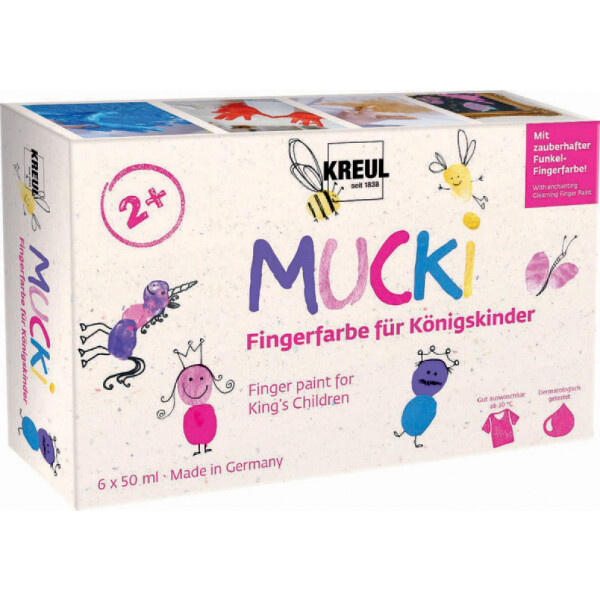 KREUL Fingerfarbe "MUCKI" für Königskinder, 50 ml, 6er-Set