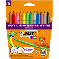 BIC KIDS Fasermaler Kid Couleur medium, 24er Kartonetui