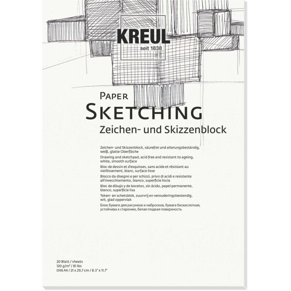 KREUL K&uuml;nstlerblock Paper Sketching, DIN A4, 20 Blatt