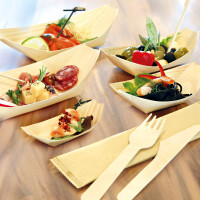 NATURE Star Holz-Schiffchen, aus Pinienholz, 105 x 50 mm