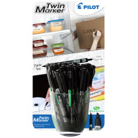 PILOT Permanent-Marker Twin Marker, schwarz, 30er Display