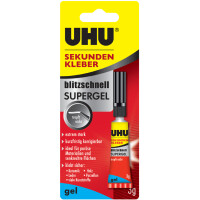 UHU Sekundenkleber SUPERGEL, lösemittelhaltig, 10 g...