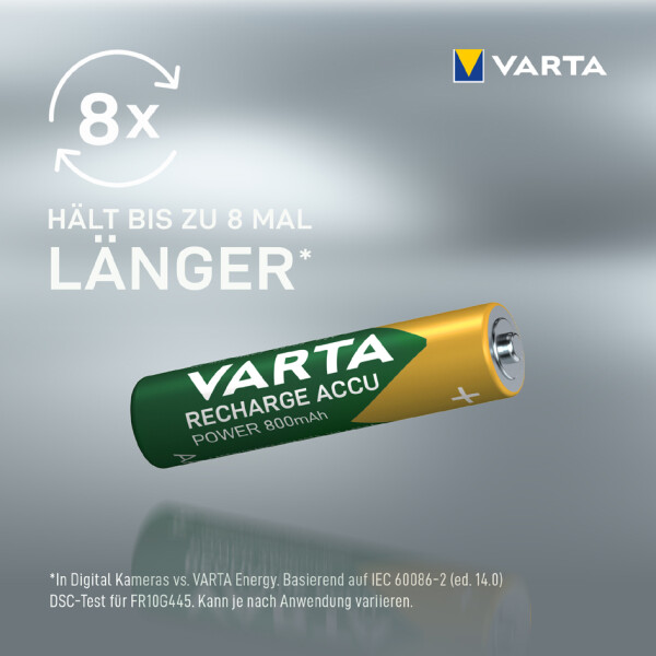 VARTA NiMH Akku "Rechargeable Accu", Micro (AAA), 800 mAh