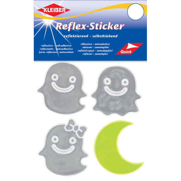 KLEIBER Reflex-Sticker "Gespenst & Mond", silber gelb