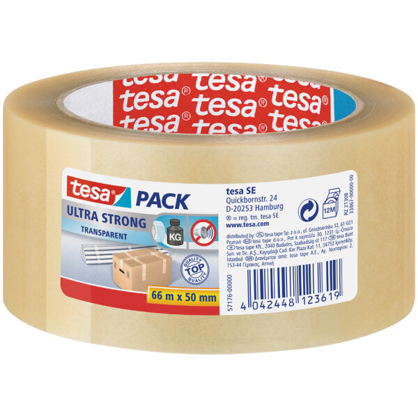 tesapack Verpackungsklebeband ULTRA STRONG, 38 mm x 66 m