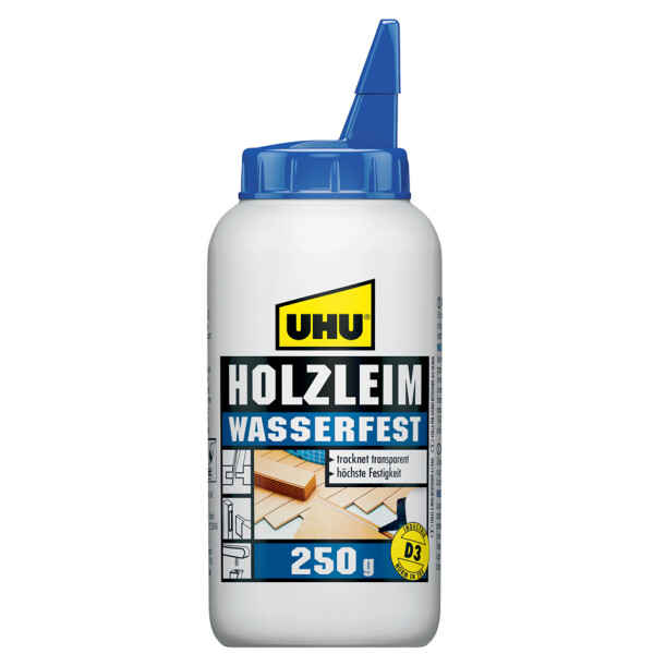 UHU Holzleim wasserfest D3, l&ouml;semittelfrei, 75 g Flasche