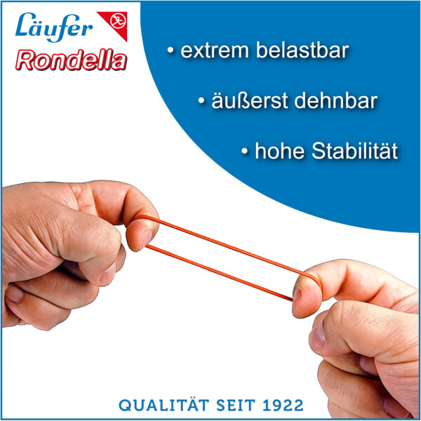 Läufer Gummibänder RONDELLA im Karton, 100 x 5 mm, 500 g