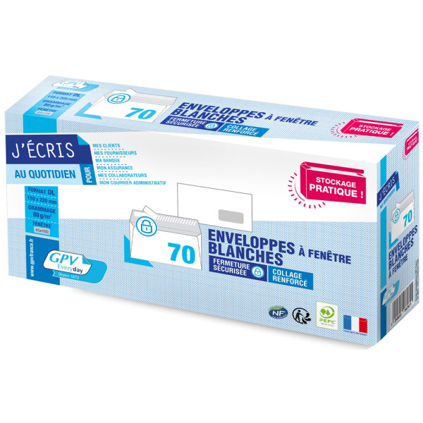 GPV Briefumschläge, DL, 110 x 220 mm, weiß, ohne Fenster