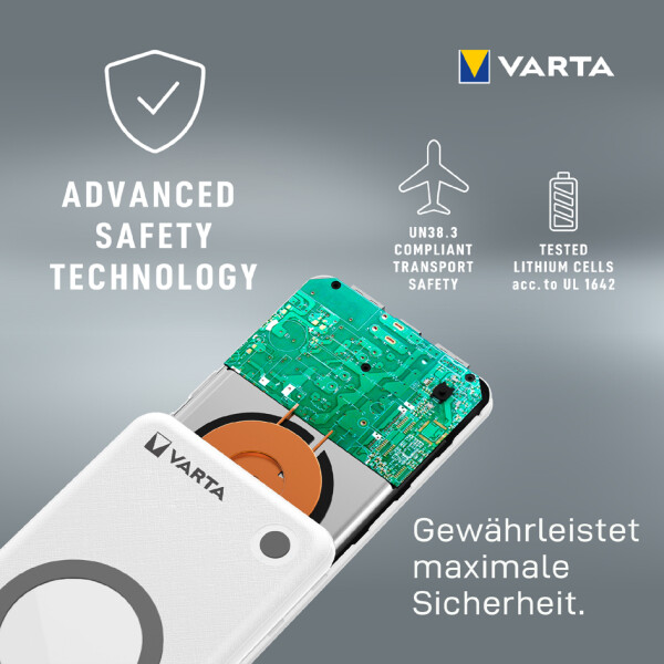 VARTA Powerbank "Wireless", 10.000 mAh, wei&szlig;