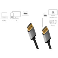 LogiLink DisplayPort 1.2 Kabel, Stecker - Stecker, 3,0 m