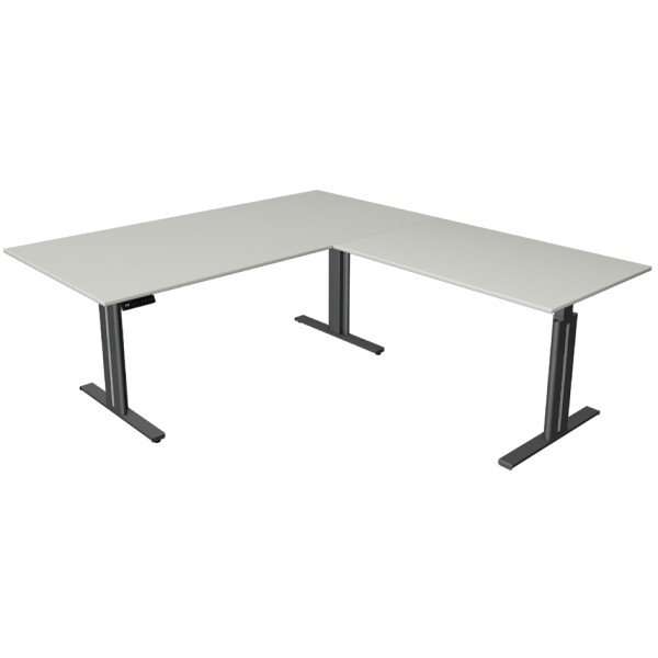 kerkmann Sitz-Steh-Schreibtisch Move 3 elegant mit Anbau