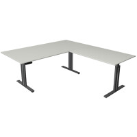 kerkmann Sitz-Steh-Schreibtisch Move 3 elegant mit Anbau