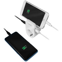 LogiLink Adapterstecker mit Smartphone-Ablagefläche, weiß