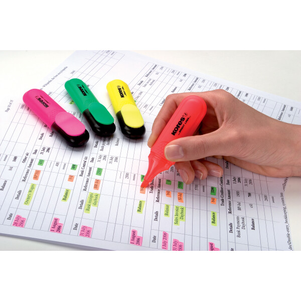 Kores Textmarker "BRIGHT LINER", 4er Etui