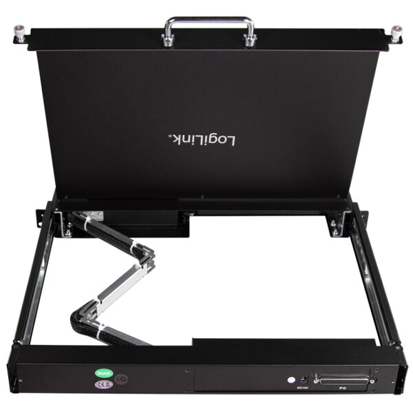 LogiLink 17" LCD KVM Konsole mit KVM Switch, 1 Port, schwarz