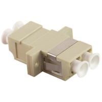 LogiLink LWL Kupplung, 2x LC-Duplex, Multimode, OM1 2, beige
