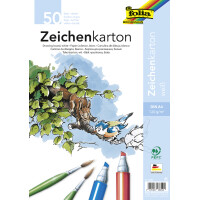 folia Zeichenkarton, DIN A4, 120 g qm, weiß