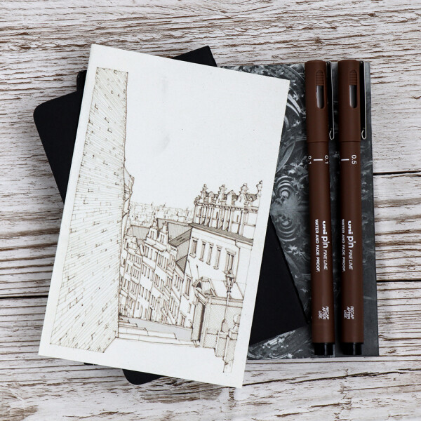 uni-ball Fineliner PIN PF "Calligraphy", 5er Set