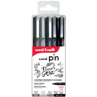 uni-ball Fineliner PIN PF "Brush Art", 5er Set