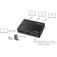 LogiLink 4K 30 Hz HDMI Splitter, schlank, 4-fach, schwarz