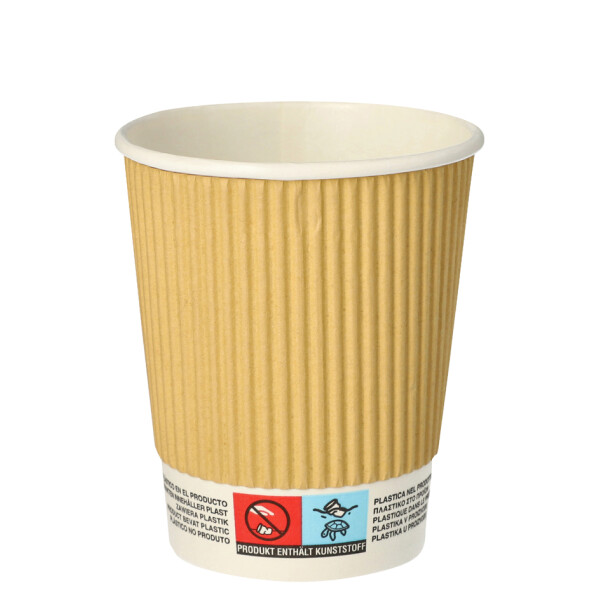 PAPSTAR Papp-Trinkbecher "pure" Ripple Wall, 0,3 l, beige