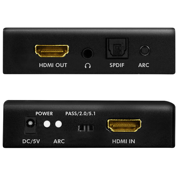 LogiLink 4K 60Hz HDMI Audio Extraktor, schwarz