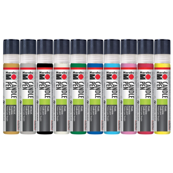 Marabu Kerzenmalfarbe "Candle Pen", 10er Set