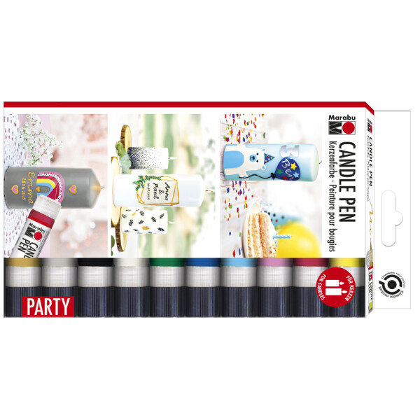 Marabu Kerzenmalfarbe "Candle Pen", 10er Set