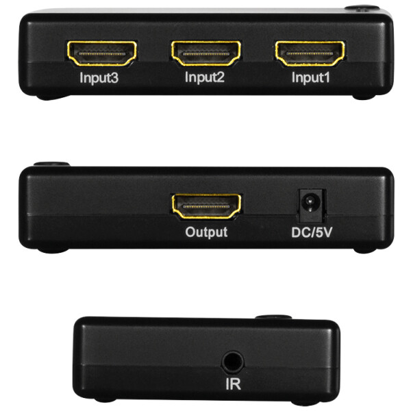 LogiLink Full HD Small HDMI Switch, 3-fach, schwarz