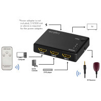 LogiLink Full HD Small HDMI Switch, 3-fach, schwarz