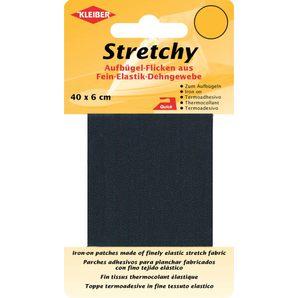 Elastischer Flicken zum Aufbügeln - Größe 15 cm x 20 cm - blau