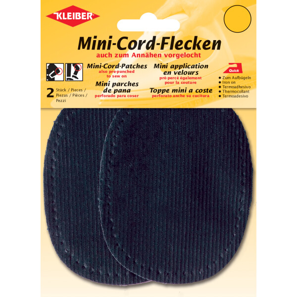 KLEIBER Mini-Cord-Flecken, 110 x 85 mm, blau