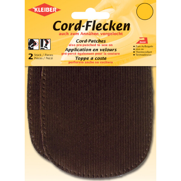 KLEIBER Cord-Flecken, 135 x 100 mm, hellgrau