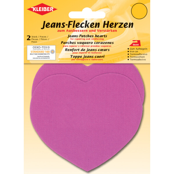 KLEIBER Jeans-Flecken Herzen, 85 x 105 mm , schwarz