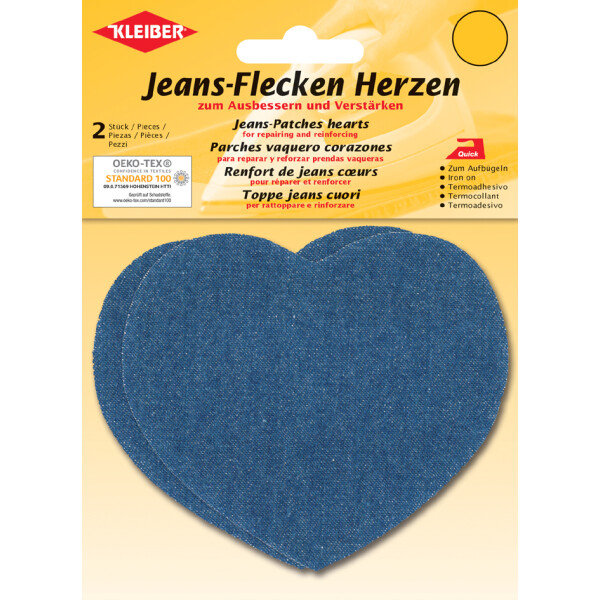 KLEIBER Jeans-Flecken Herzen, 85 x 105 mm , schwarz