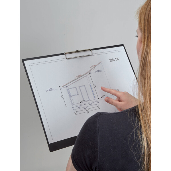 MAUL Klemmbrett, Kunststoff mit Bügelklemme, DIN A3, schwarz