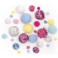 folia Pompons UNICORN, Größen sortiert