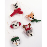folia Filzkugeln WINTER TIERE, 5 Stück