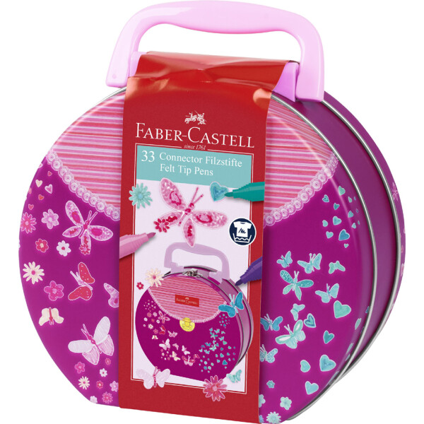 FABER-CASTELL Fasermaler CONNECTOR PEN, 33er Handtasche