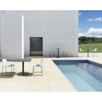 PAPERFLOW Gartentisch CROSS, Durchmesser: 800 mm, schwarz