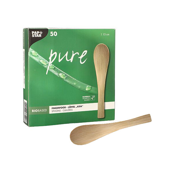 PAPSTAR Fingerfood-L&ouml;ffel "pure", 130 mm, natur
